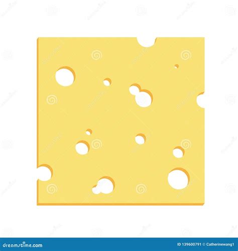 Cheese Square Slice With Holes Illustration Stock Vector Illustration