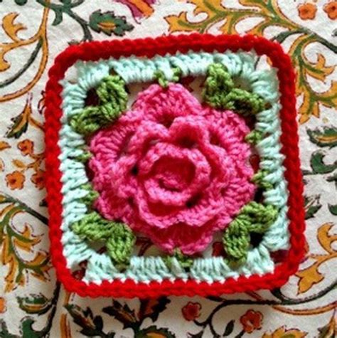 Rose Granny Square Tutorial Easy Video Instructions Crochet Rose