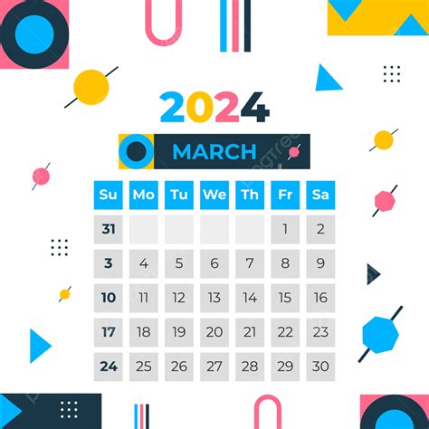 March Calendar Vector March Calendar March