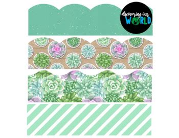 Bulletin Board Borders - Succulent/Cactus Set #1 by Discovering Our World