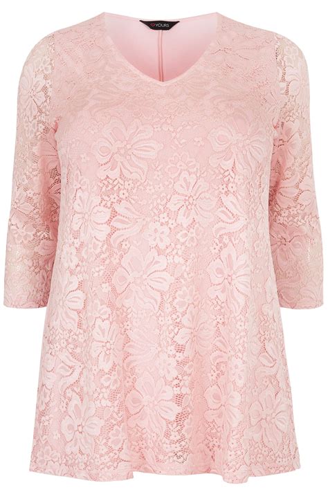 Pink Floral Lace Top Sizes 16 To 36 Yours Clothing