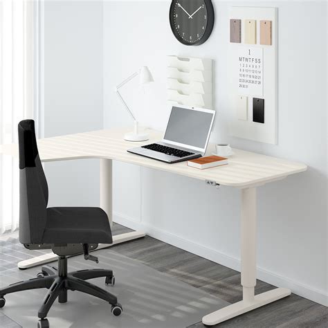 Bekant Corner Desk Left Sitstand White 160x110 Cm Ikea