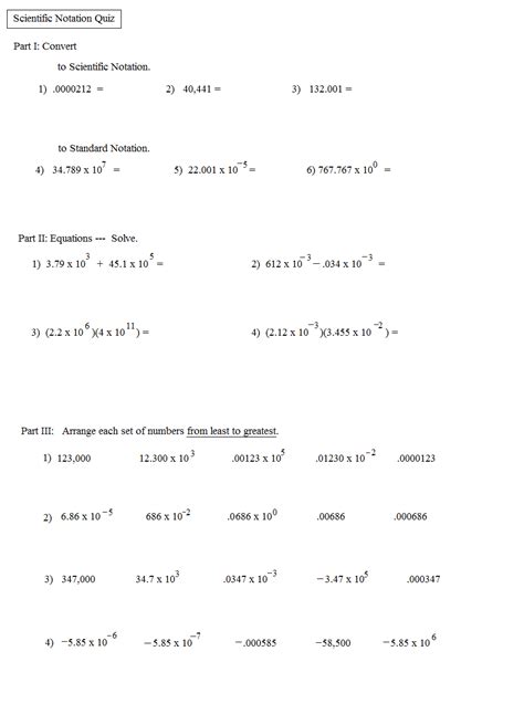 Scientific Notation Multiplication And Division Worksheets