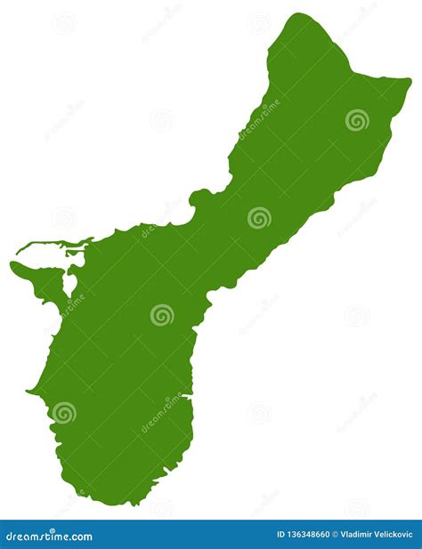 Guam Map - Island Country in Pacific Ocean Stock Vector - Illustration