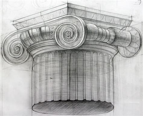 Капитель рисунок карандашом