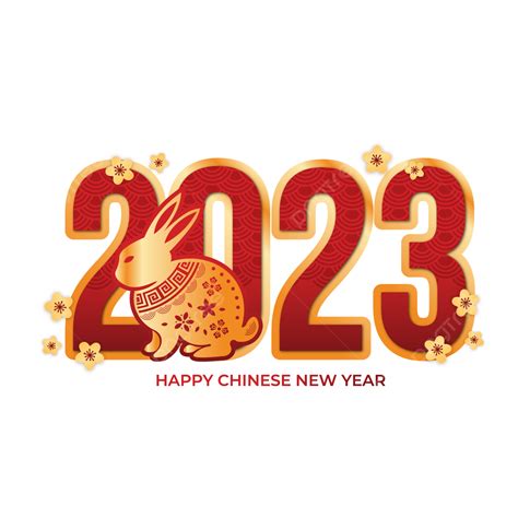 Happy Chinese New Year 2023 Text Rabbit Chinese New Year 2023 Chinese