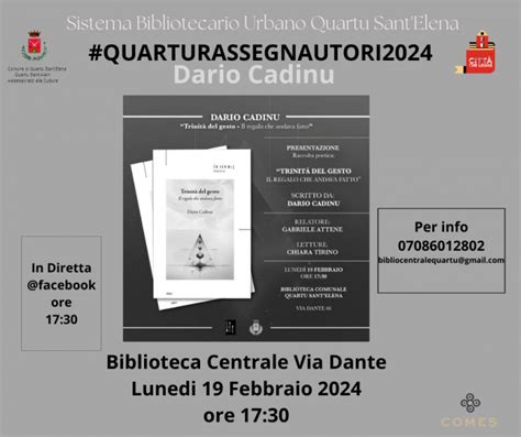 Comune Di Quartu Sant Elena Dario Cadinu Presenta La Sua Raccolta