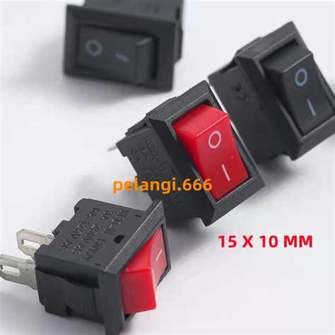 Jual Saklar Mini Merah Hitam X Mm Saklar Rocker Switch Pin Kaki On