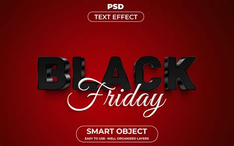 Artstation Black Friday Red Psd Fully Editable Text Effect Layer