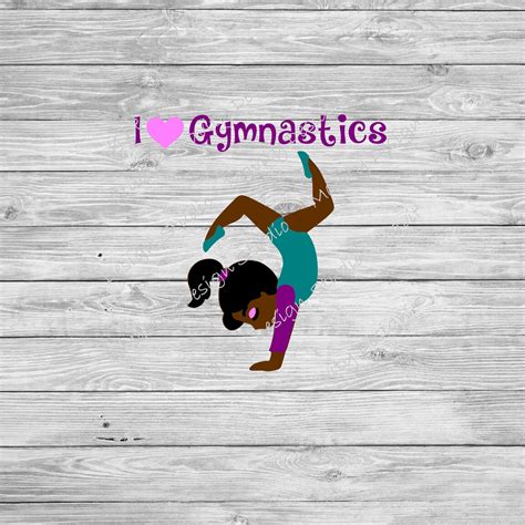 I Love Gymnastics Svg Silhouette I Heart Gymnastics Svg Etsy