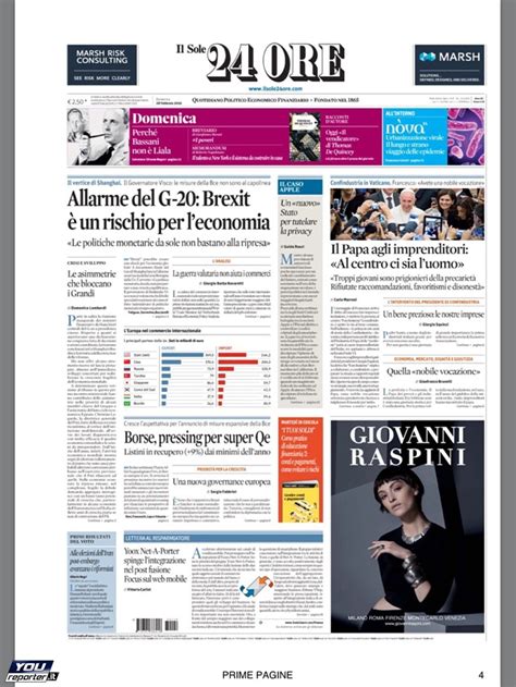 Le Prime Pagine Giornali Di Oggi Youreporter