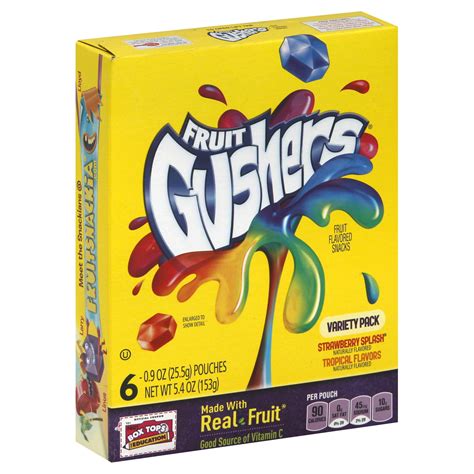 Betty Crocker Fruit Gushers Fruit Flavored Snacks Variety Pack 6 0