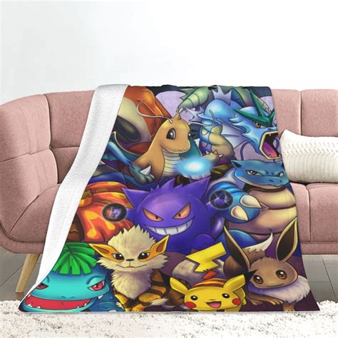 Custom Name Diy Pokemon Pikachu 3d Printed Blankets For On Bed Etsy