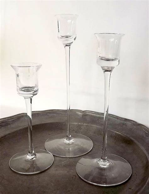 Set Of Three Wedgwood Crystal Candlesticks Diana In Their Etsy Crystal Candlesticks