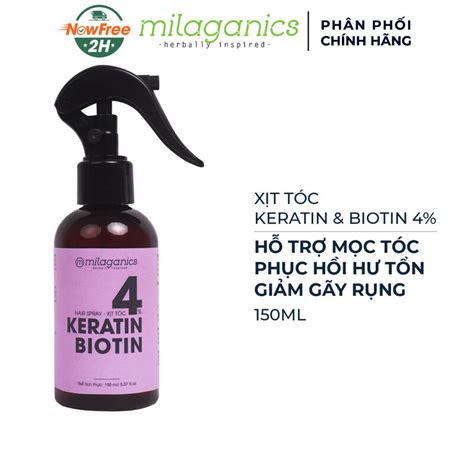 Xịt Tóc Milaganics Keratin Biotin 4 Giúp Mọc Tóc 150ml Hasaki vn