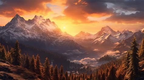 Premium AI Image | bavarian alps peak during summer sunset