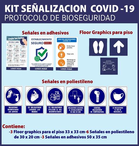 Kit Básico Señales Protocolo De Bioseguridad Mercado Libre