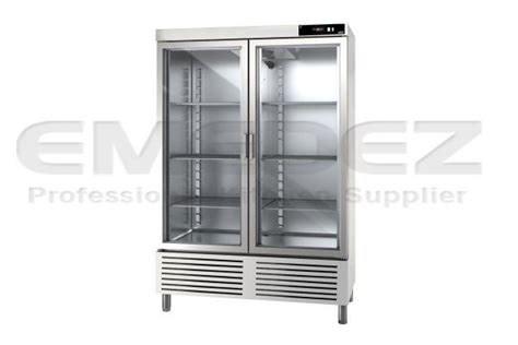 Frigider Profesional Vertical Inox Cu 2 Usi De Sticla Green Line 1200