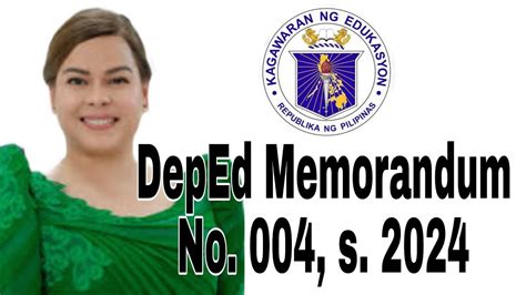 Deped Memorandum No 004 S 2024 Youtube