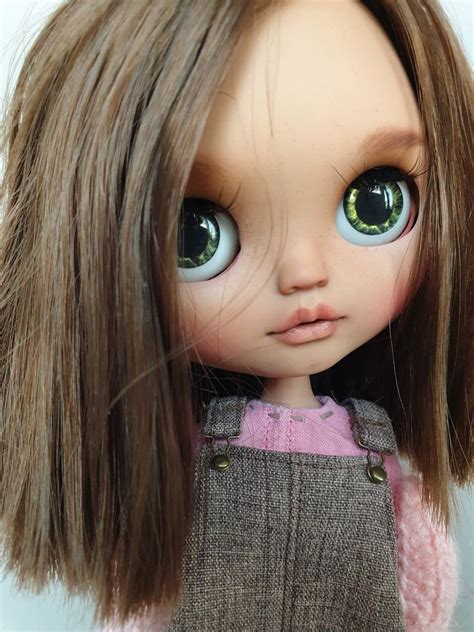 Blythe Custom Doll Ooak Art Doll TBL With Brown Hair Dark Skin Etsy