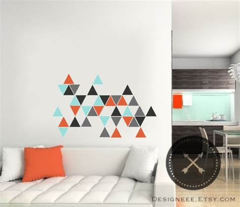 Items Similar To Vinyl Triangle Wall Decals Set Of Triangles On Etsy