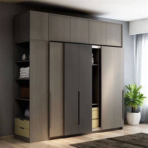 Customized Solid Wood Wardrobe Modern 3 Door Sliding Bedroom Wardrobe Design With Mirror For