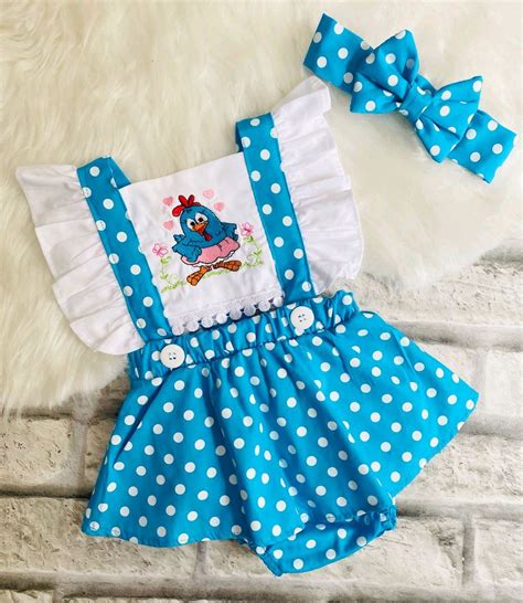 Romper Luxo Galinha Pintadinha Azul Elo Produtos Especiais