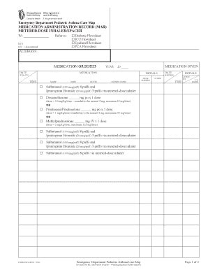 Fillable Online Medication Administration Record Mar Metered Dose