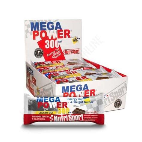 Caja Barritas Mega Power Kcal Nutrisport Sabor Chocolate Gr