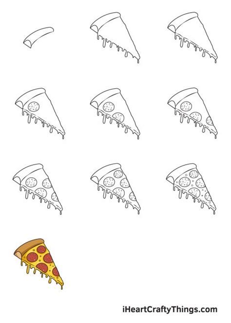 Pizza Drawing How To Draw A Pizza Step By Step