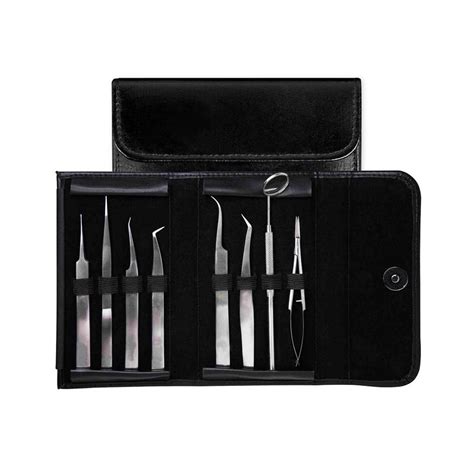 Custom Stainless Steel Lash Tweezers Set Eyebrow Extension Kit Hilya