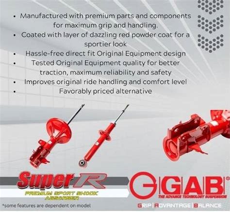 Perodua Myvi Myvi Lagi Best Gab Super R Heavy Duty Shock Absorber