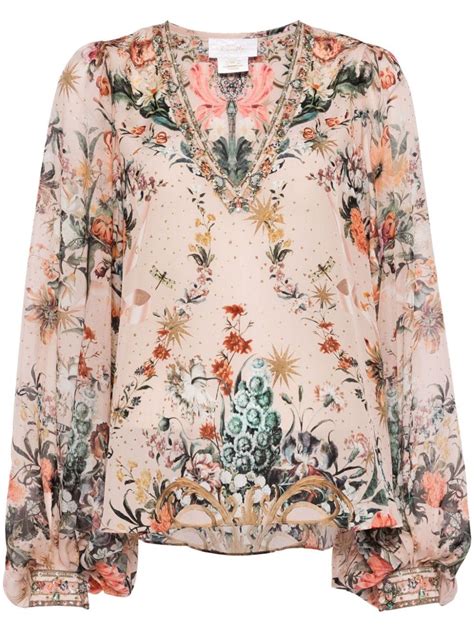 Camilla Rose Garden Revolution Silk Blouse In Pink Lyst