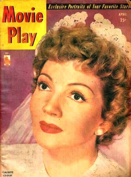 Claudette Colbert Movie Play Magazine April 1947 Cover Photo United