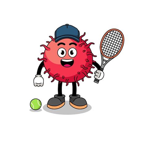 Premium Vector Rambutan Fruit Illustration As A Tennis Player