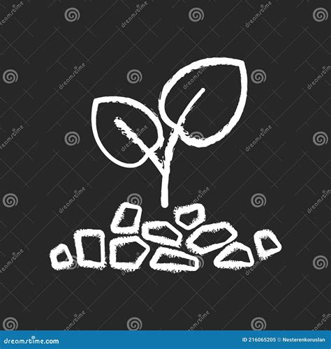 Mulch Chalk White Icon On Black Background Stock Vector Illustration