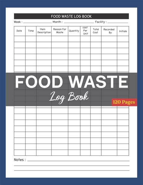 Buy Food Waste Log Book Kitchen Log Book Food Hygiene Record Book