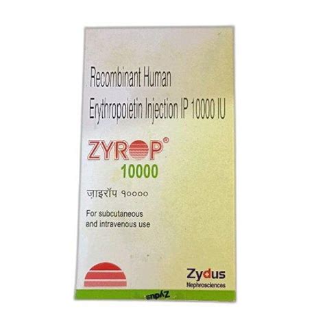 Zyrop 1000 Erythropoietin Injection 10000 Iu Prescription At Rs 800