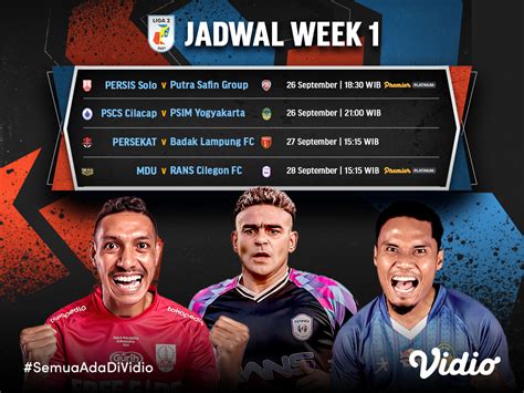 Jadwal Dan Link Live Streaming Liga Pekan Vidio