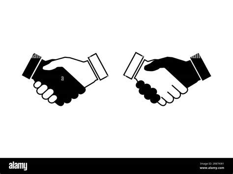 Handshake Icon Set Business Handshake Contact Agreement Stock Vector