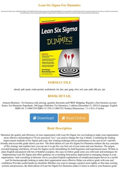 [free] [download] Lean Six Sigma For Dummies Pre Order