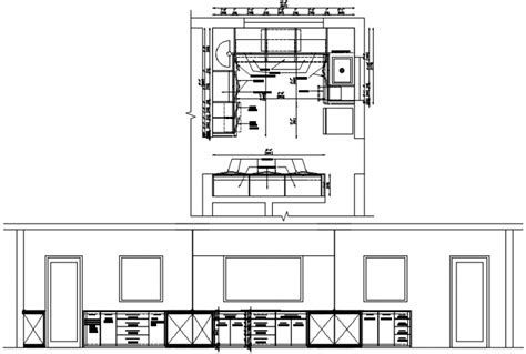 Kitchen top view plan detail model - Cadbull