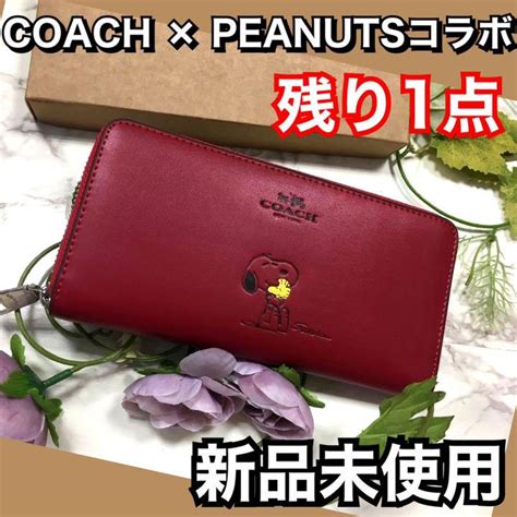 レザー Coach コラボ 長財布 ラウンドファスナーの通販 By Tmshoop｜コーチならラクマ コーチ スヌーピー ブラック アップしま