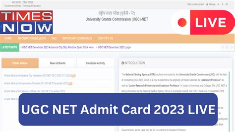 Ugc Net Admit Card Live Ugc Net December Admit Card Exam City