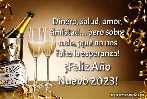 Frases para felicitar en año nuevo Dinero salud amor amistad y no