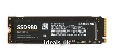 SAMSUNG 980 1TB M.2 (PCIe 3.0 x4) (MZ-V8V1T0) NVMe SSD Solid State ...