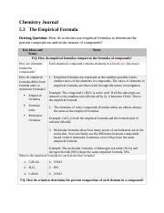 Journal Doc Chemistry Journal The Empirical Formula Driving