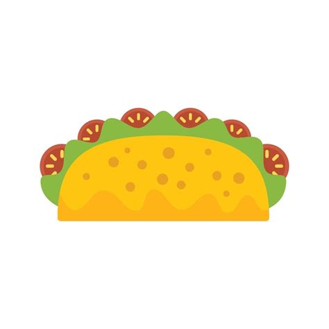 Premium Vector Taco Burrito Icon Flat Vector Mexican Food Cooked Meal