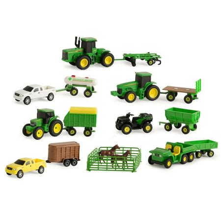 John Deere Toy Tractor Value Set, Tractor And Farm Animal Toys, 1:64 Scale, 20 Pieces - Walmart.com