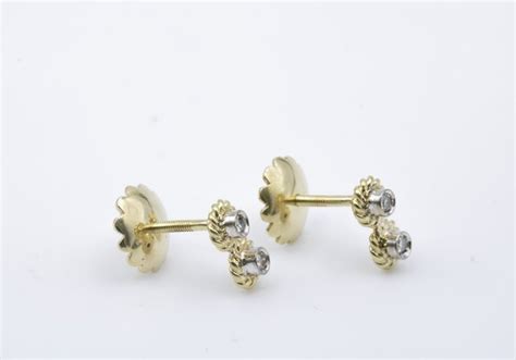 Kt Yellow Gold Earring Ct Diamond Catawiki